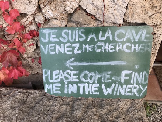 Find me in the vineyard sign