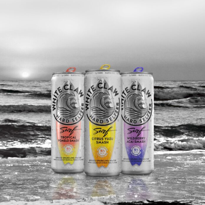 white claw surf Citrus Yuzu Tropical Pomelo Watermelon Lime Wildberry Acai smash hard seltzer flavor flavors new