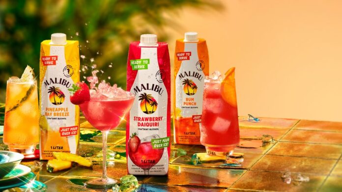 Malibu RTS Cocktails rum punch Strawberry Daiquiri Pineapple Bay Breeze