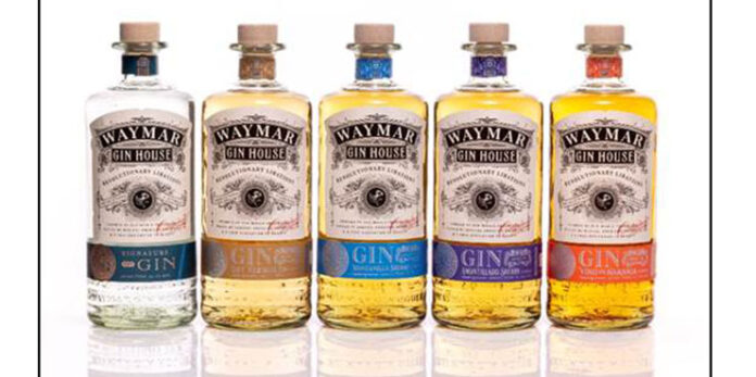 Waymar Gin House spirit lineup.