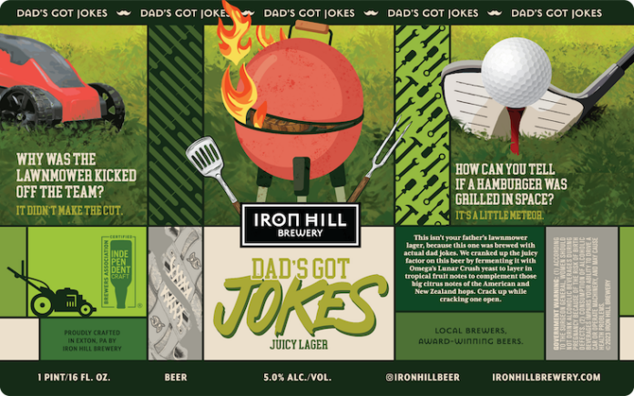 Dad's Got Jokes Juicy Lager from Iron Hill Brewery & Restaurant