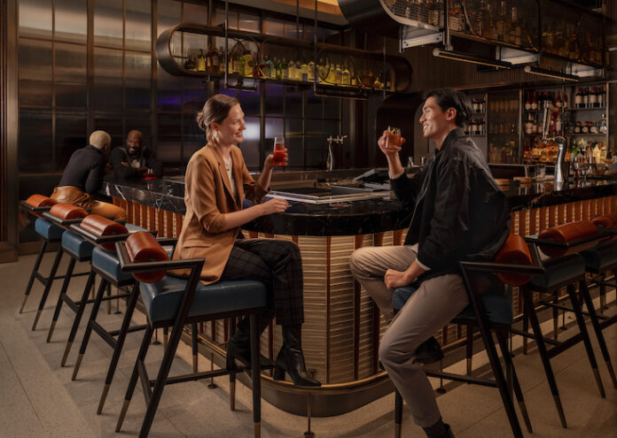 The bar at the Tempo by Hilton Times Square hotel