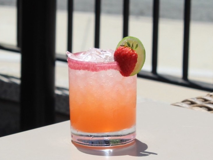 The spirit-free Strawberry No-Garita drink