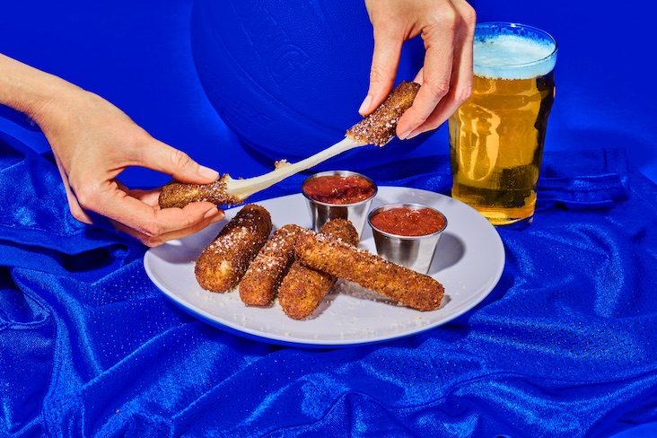 Mozzarella Logs and beer at Walk-On’s