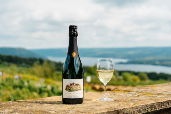 Dr. Konstantin Frank wind bottle and glass