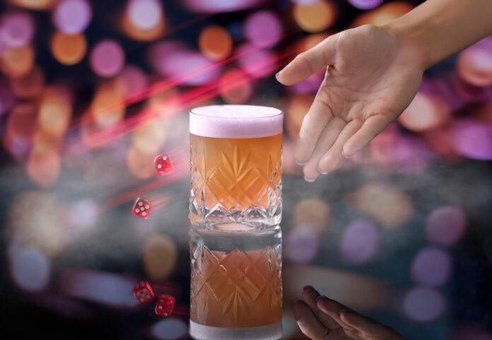 what-happens-in-vegas-dice the What Happens in Vegas cocktail at F1 Arcade