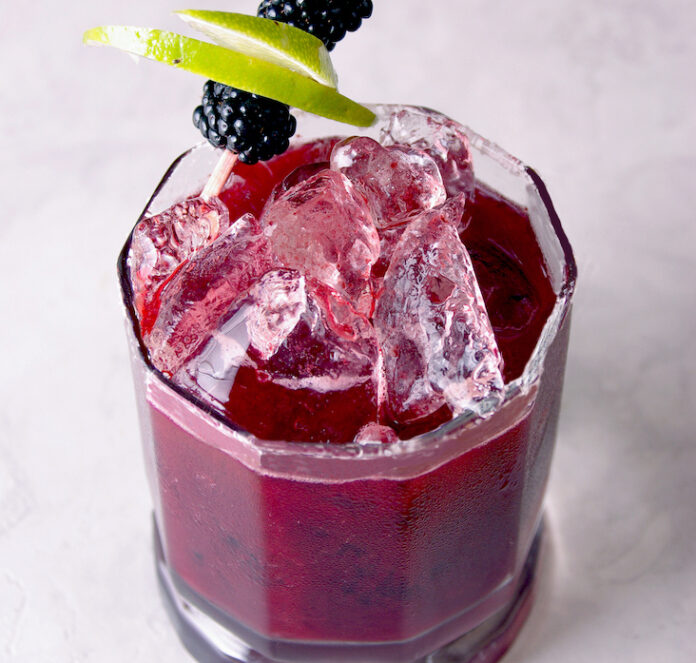 Blackberry Basil Spritzer cocktail