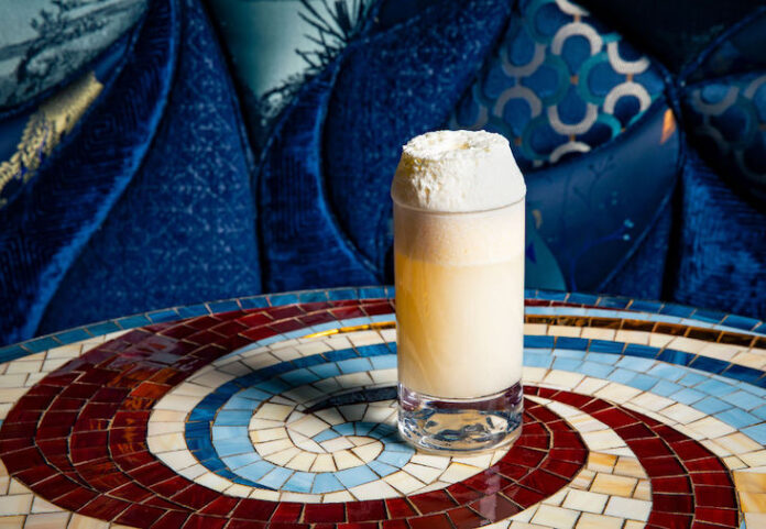 The Shinji's Gin Fizz at Shinji’s bar in New York