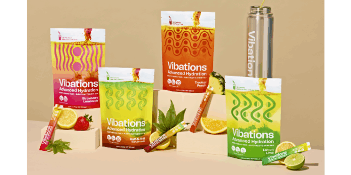 hemp-derived-thc Vibations hemp-derived THC drink packets.