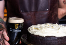 How To Make Guinness Cake a Guinness Chocolate Cake with glass of stout