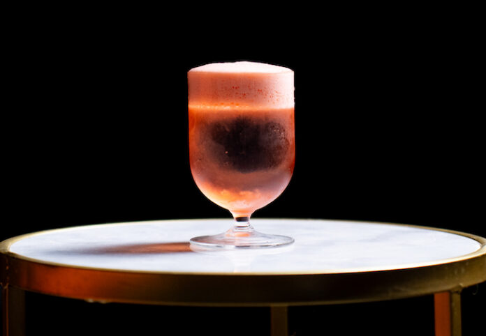 Strawberry Upside-Down Cake cocktail