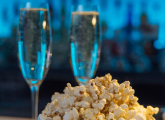 A Happy Hour Promo That Truly Pops Champagne and popcorn at 10 Prime Seafood in Providence RI