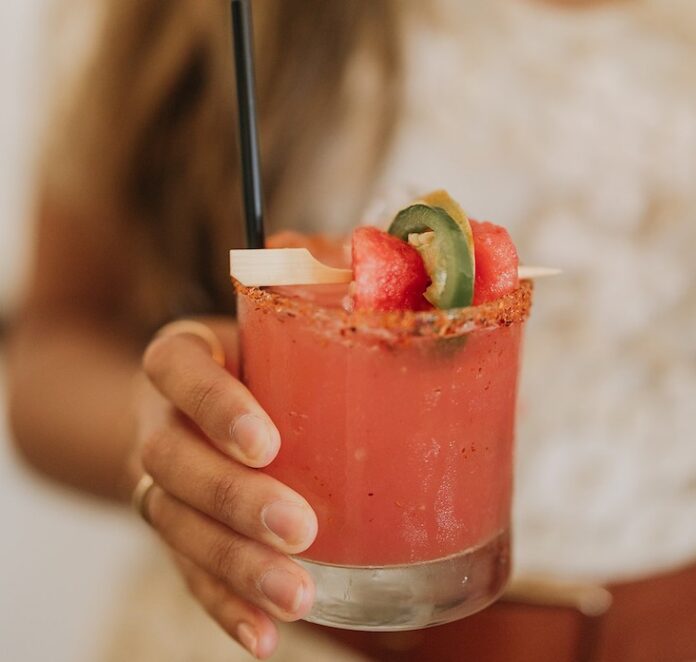 watermelon Margarita with peppers