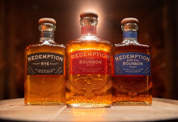 redemption whiskey new bottle brand branding portfolio redesign 92 proof