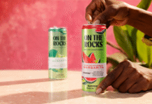 On The Rocks Passion Fruit and Sparkling Watermelon Margaritas on the rocks