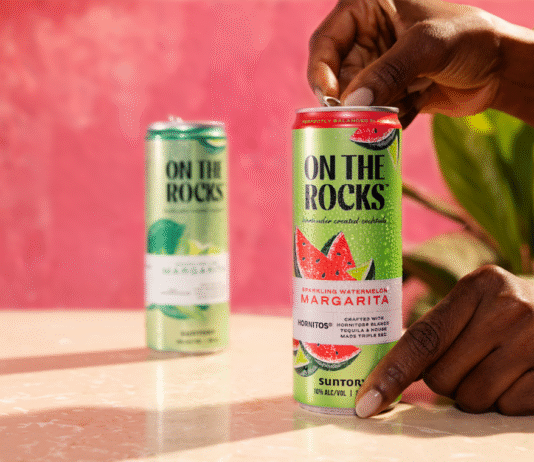 On The Rocks Passion Fruit and Sparkling Watermelon Margaritas on the rocks