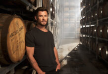 Actor Chris Hemsworth at Archie Rose Distilling Co.