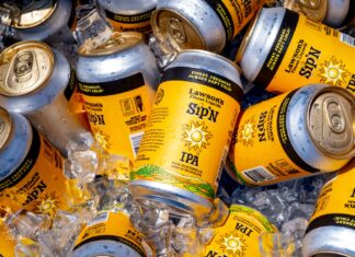 Lawson’s Finest Liquids Sip’N non-alcoholic IPA.