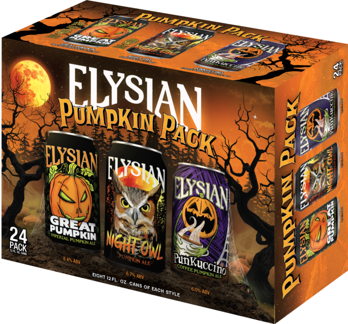 Elysian Brewing Pumpkin Variety Pack fall 2026 Night Owl Punkuccino Great Pumpkin.