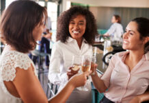 Women In Beverage Nomination Form Now Live Three Businesswoman Meeting For After Works Drinks In Bar Making A Toast